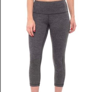 Yogalicious high waist capri leggings in heather charcoal